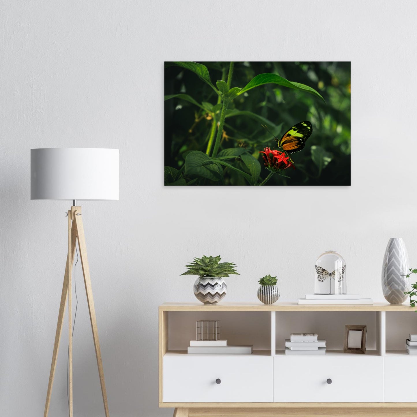 Vibrant Butterfly & Red Flowers-Gage Prints