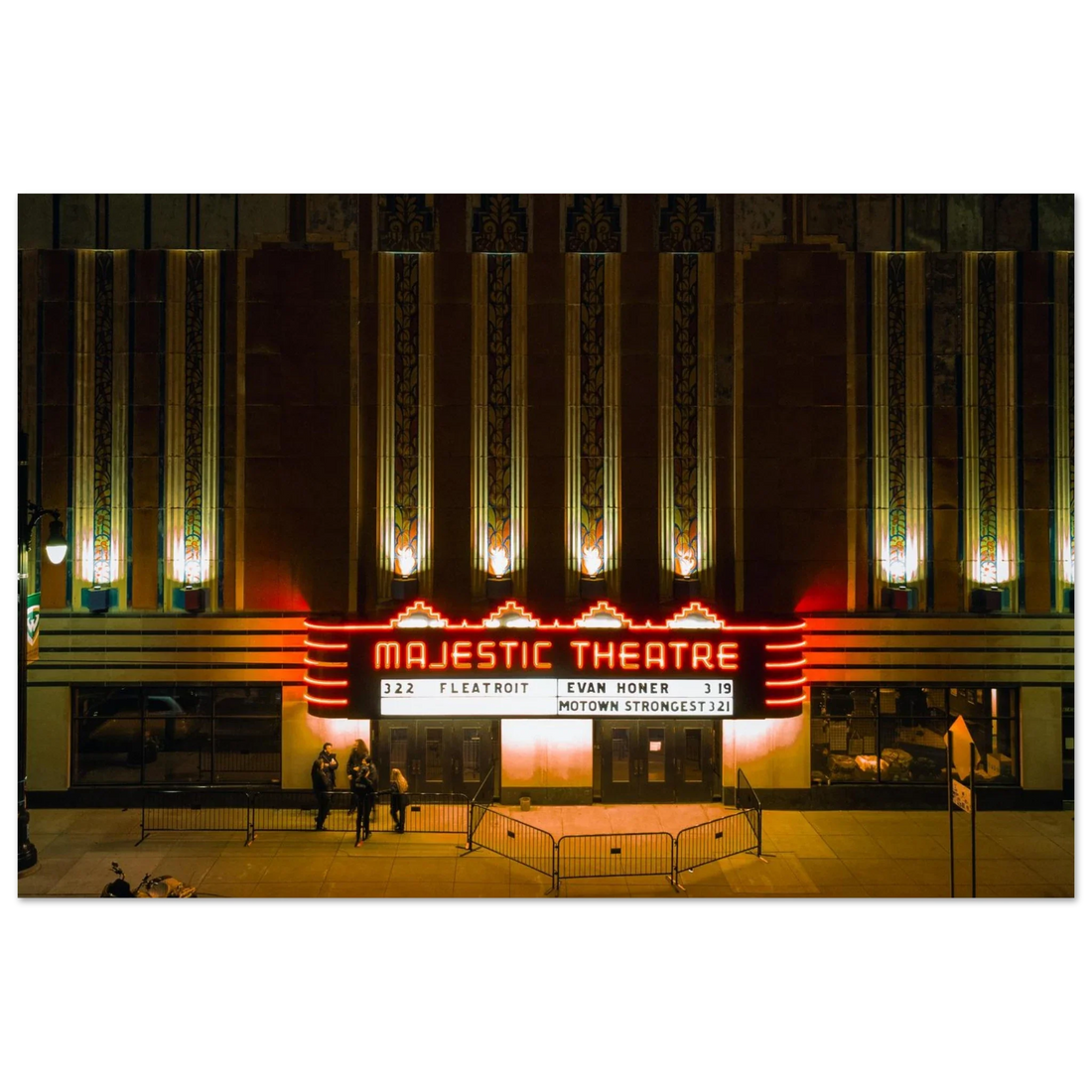 Majestic Theatre Detroit Night Ambience (8 Hours, Rain & Neon Lights)