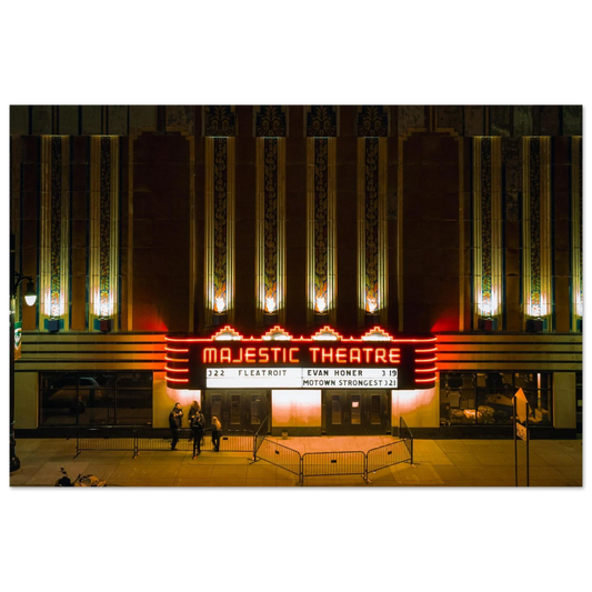 Majestic Theatre Detroit Night Ambience (8 Hours, Rain & Neon Lights)