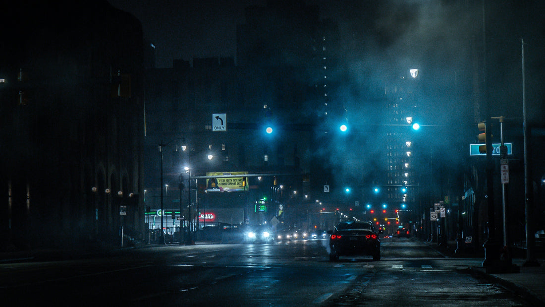 Foggy Detroit Night Drive Rain Ambience (8 Hours, City Sounds)