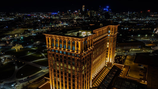 Michigan Central Station Rain Ambience (8 Hours, Detroit Night)