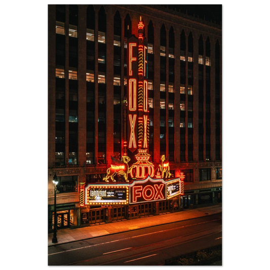 Fox Theatre Detroit Night Ambience (8 Hours, Neon City Lights)