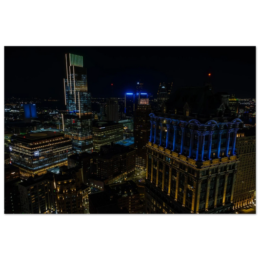 Detroit Skyline at Night (City Lights Ambience, 8 Hours)