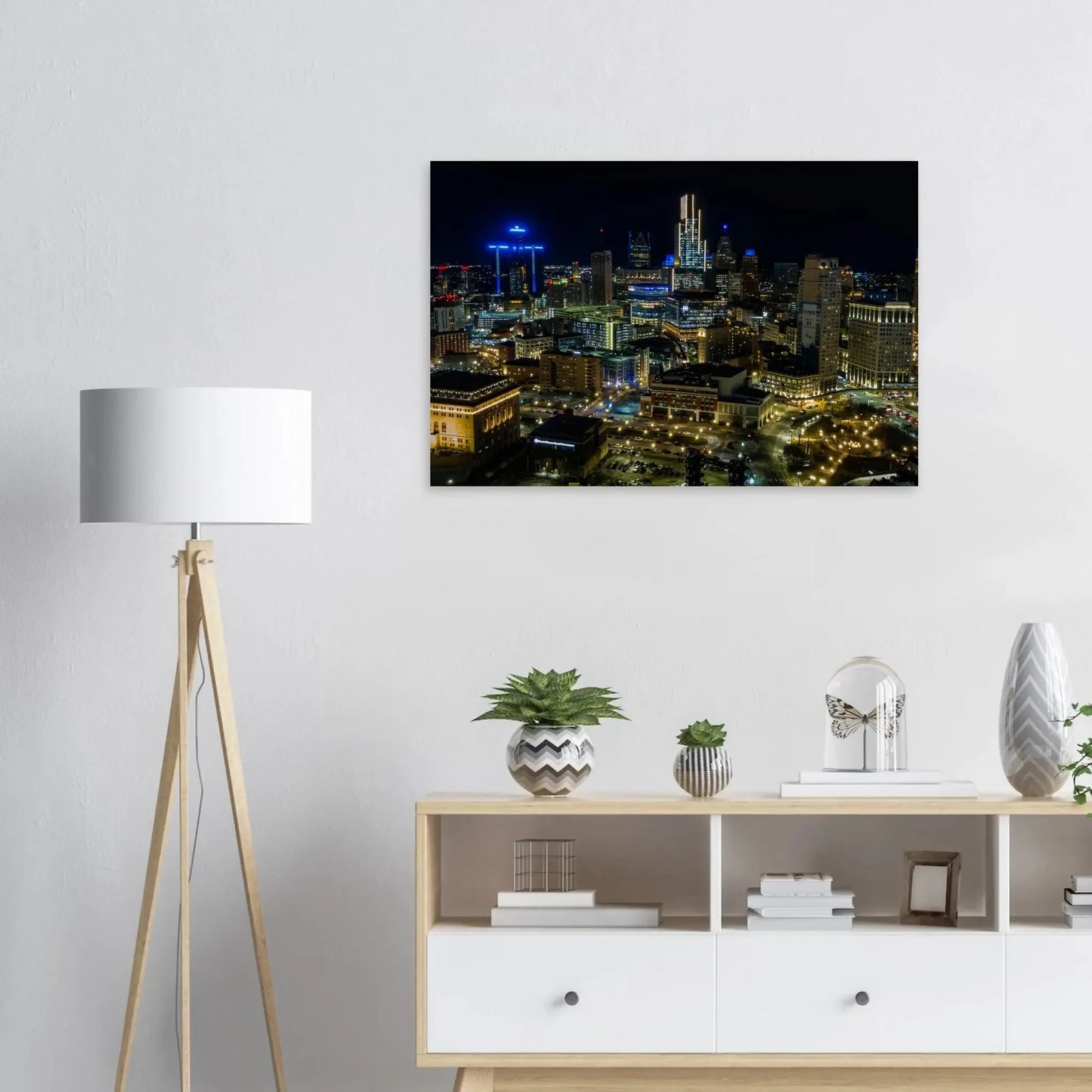 Detroit at Night-Gage Prints