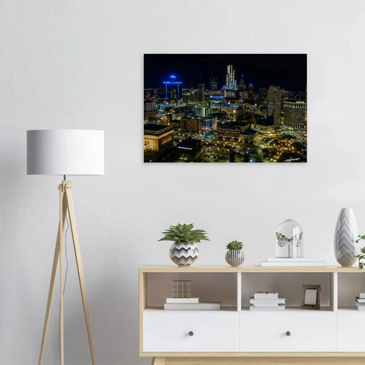 Detroit at Night-Gage Prints