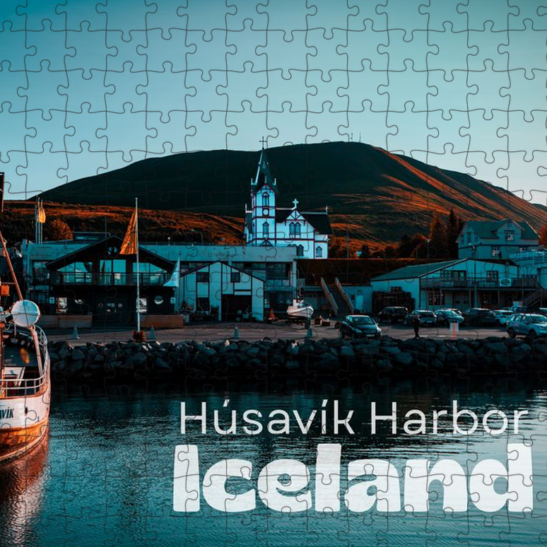 Husavik Harbor Jigsaw Puzzle 252/500/1014 Pieces-Gage Prints