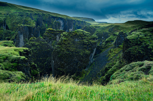 "Moss-Covered Monoliths" Icelandic Wall Art