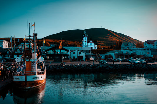 "Húsavík Harbor" Icelandic Wall Art