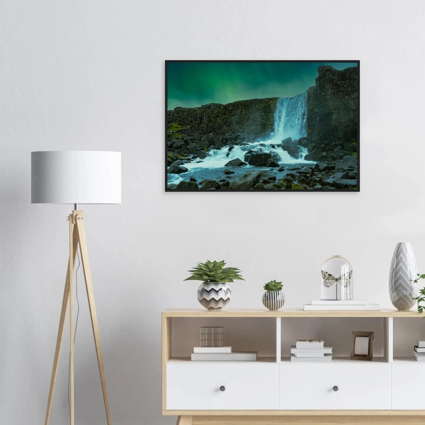 Northern Lights Waterfall-Gage Prints