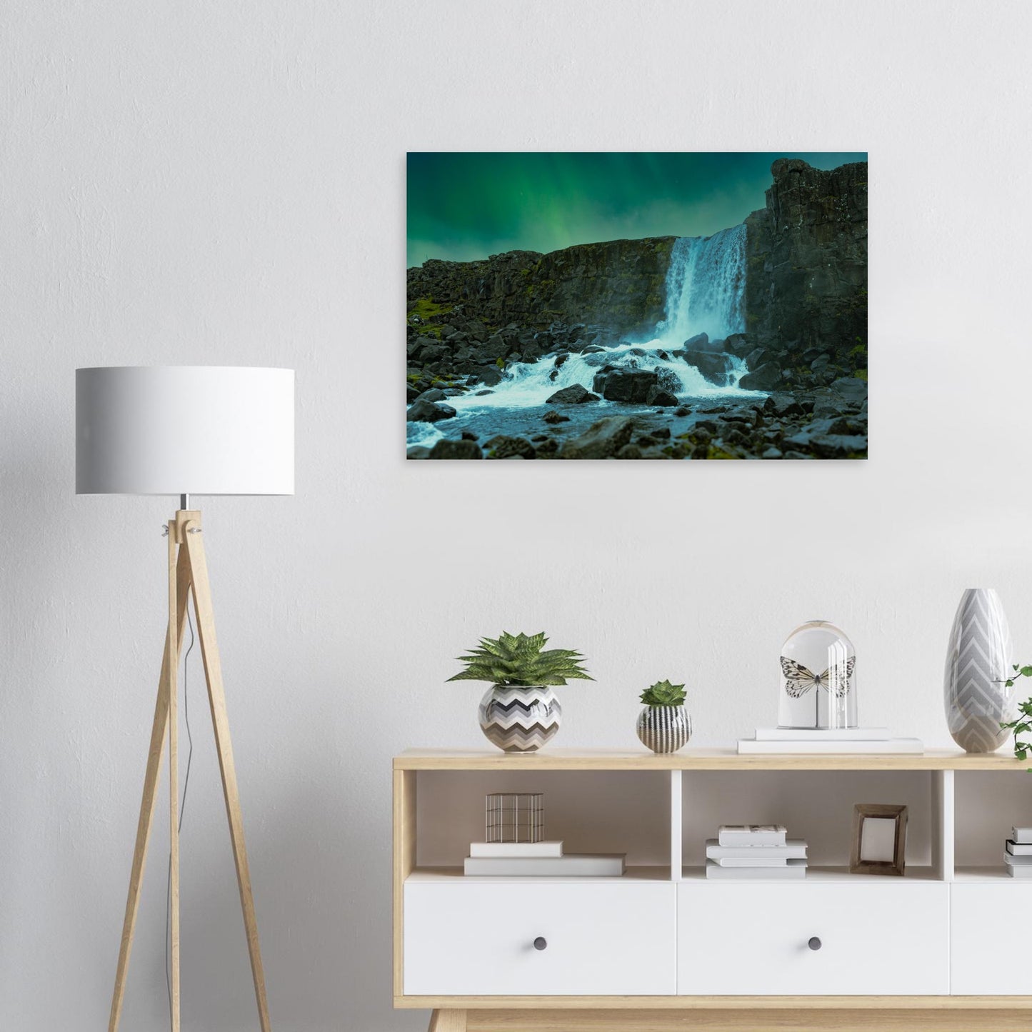 Northern Lights Waterfall-Gage Prints