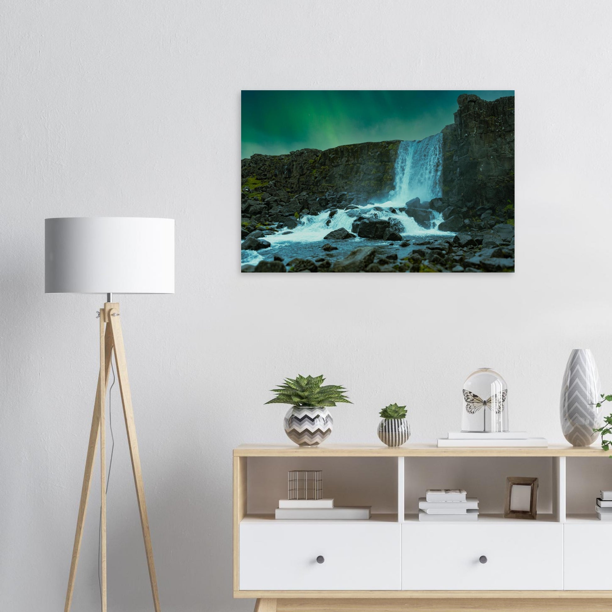 Northern Lights Waterfall-Gage Prints