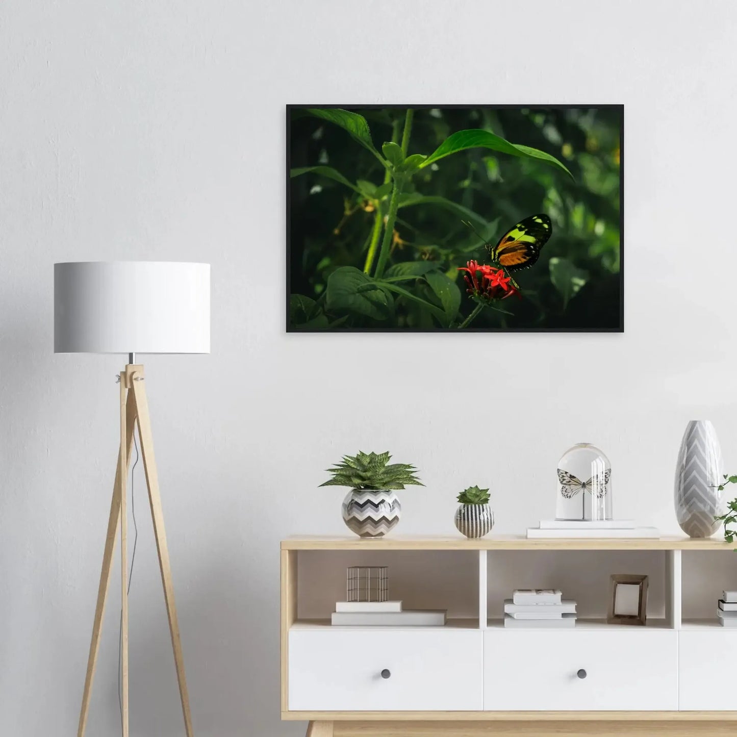 Vibrant Butterfly & Red Flowers-Gage Prints