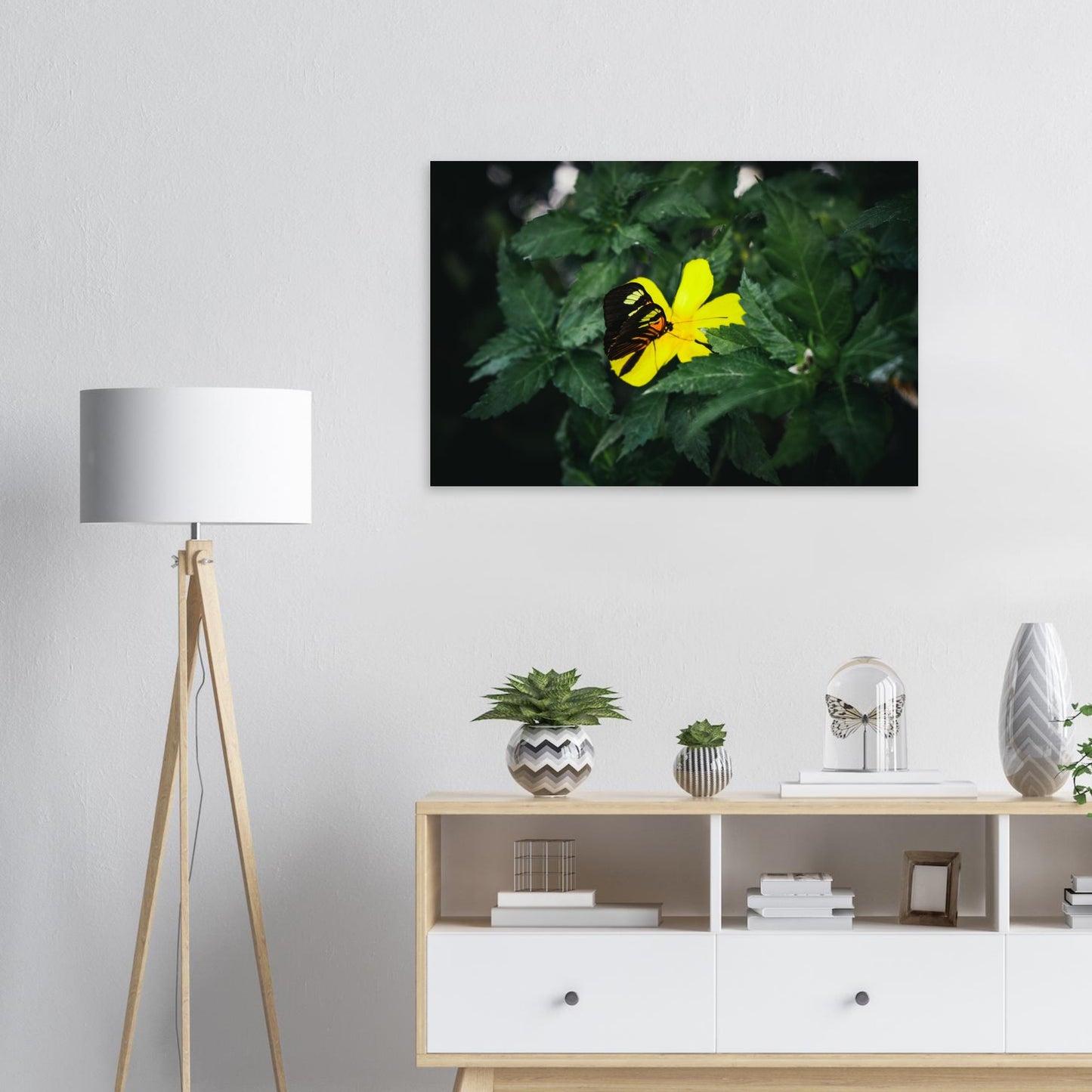 Vibrant Butterfly on Yellow Bloom-Gage Prints